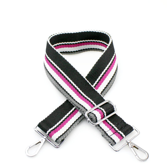 Canvas Strap - Black Sport Stripes Print