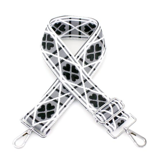 Canvas Strap - Black Lucky Clover Print