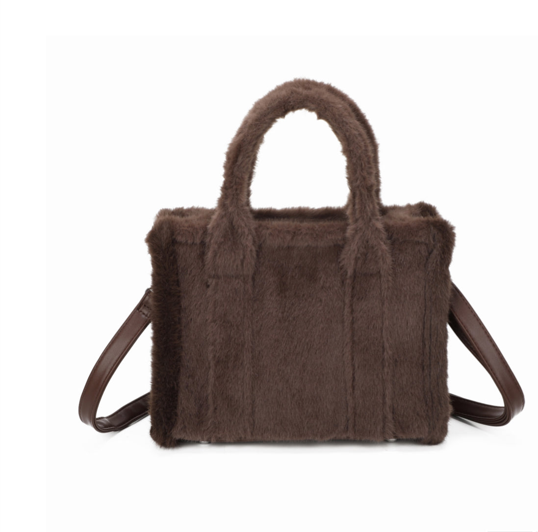 Fluffy Tote Bag with Charm