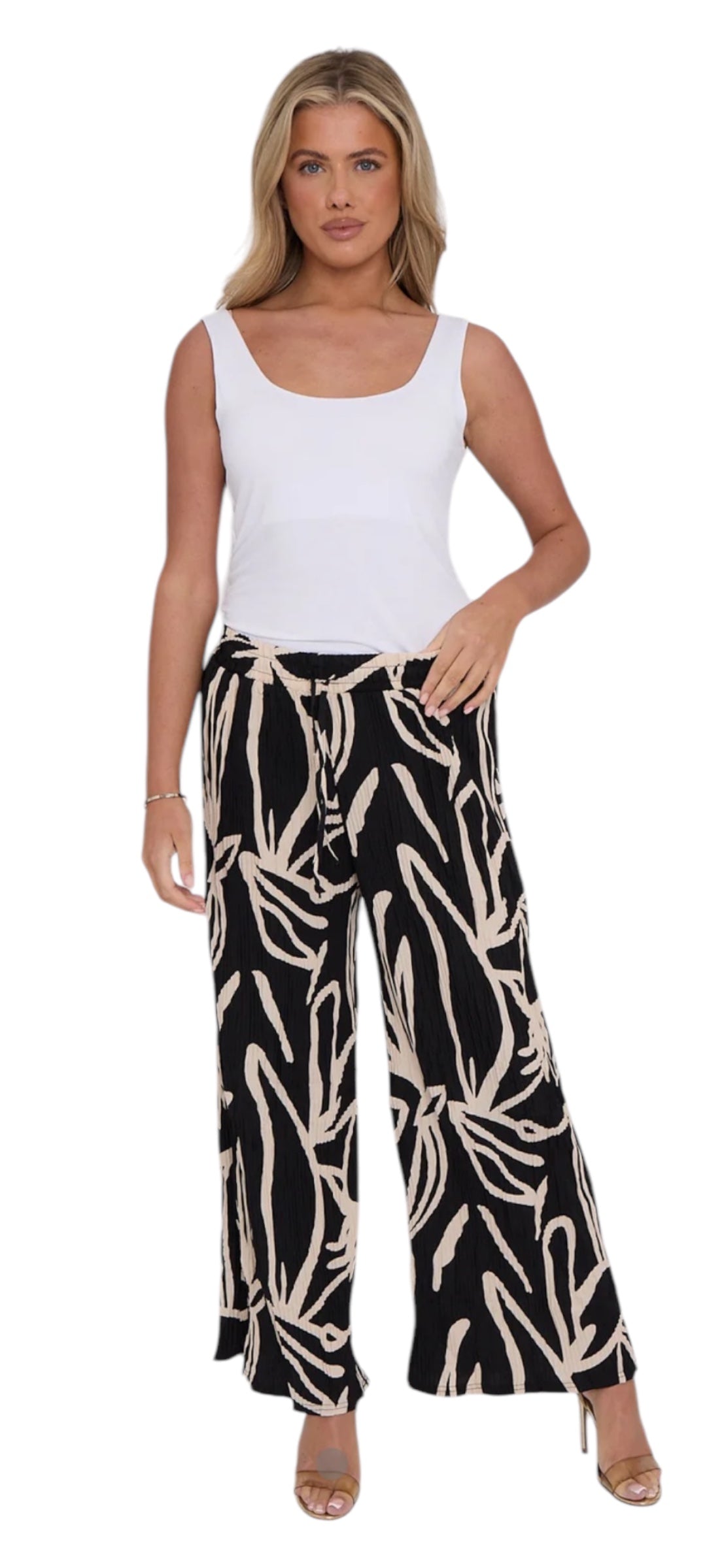 PLEATED PRINT TROUSER