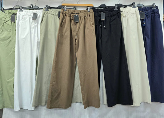 Plain Wide Leg Stretch Magic Trousers