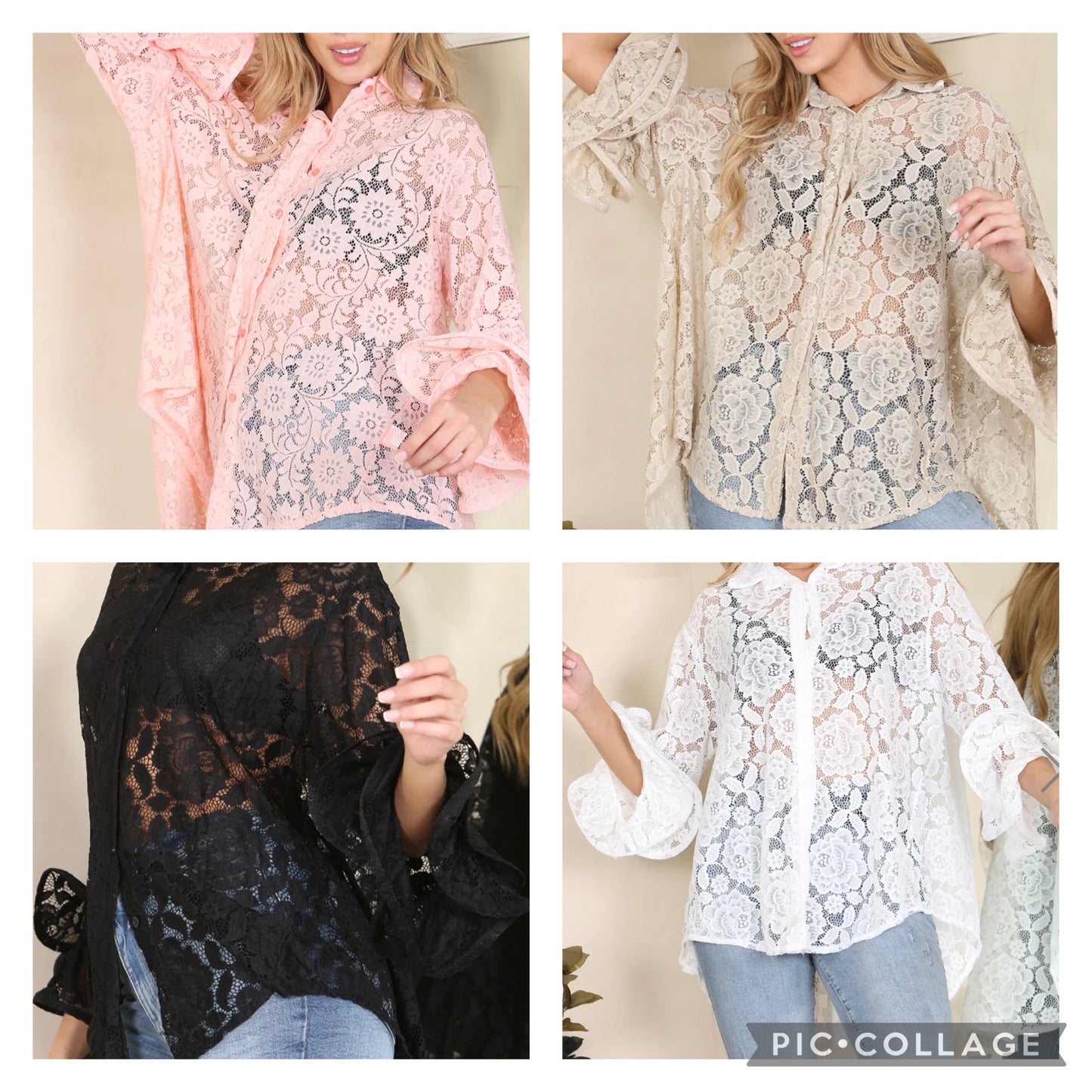 Izzy Lace Italian Rara Ruffle Sleeve Shirt