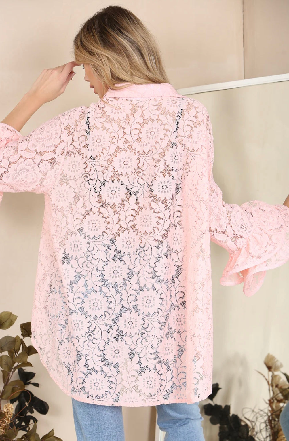 Izzy Lace Italian Rara Ruffle Sleeve Shirt