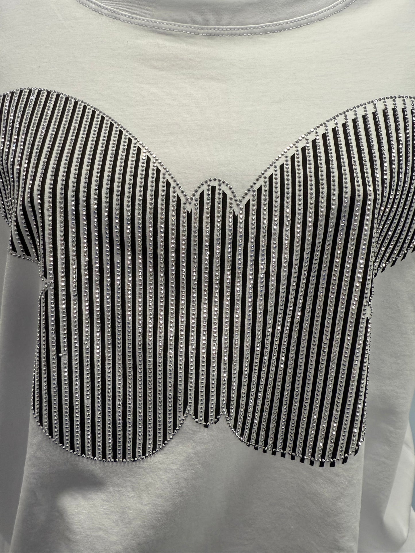 Bria - Diamante Butterfly Cotton Italian T-Shirt