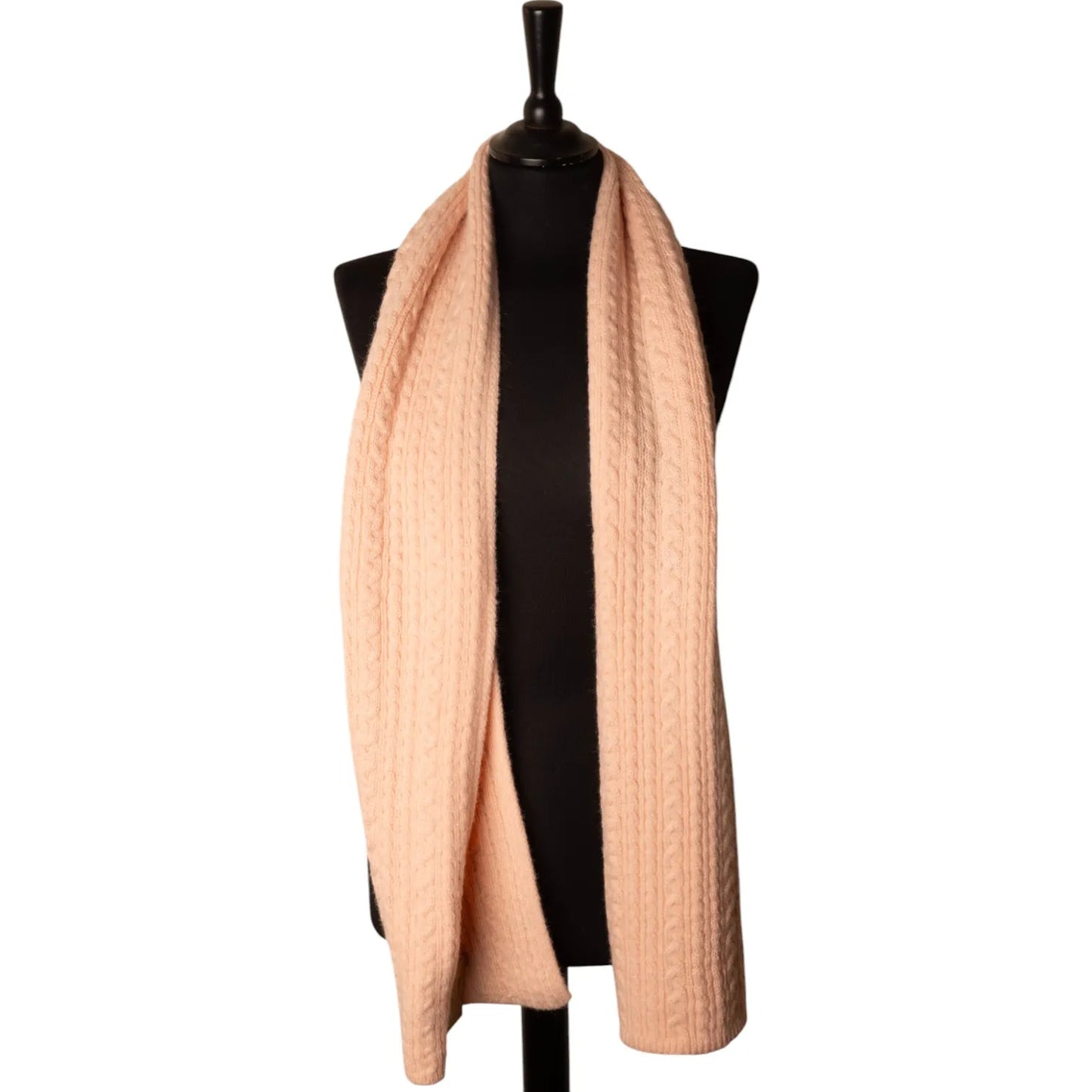 Jess & Lou Pink Cable Knit Scarf