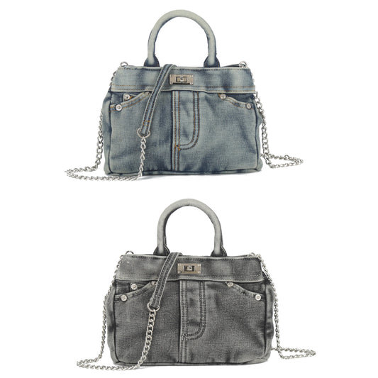 Jeans Look Denim Bag with Detachable Shoulder Strap
