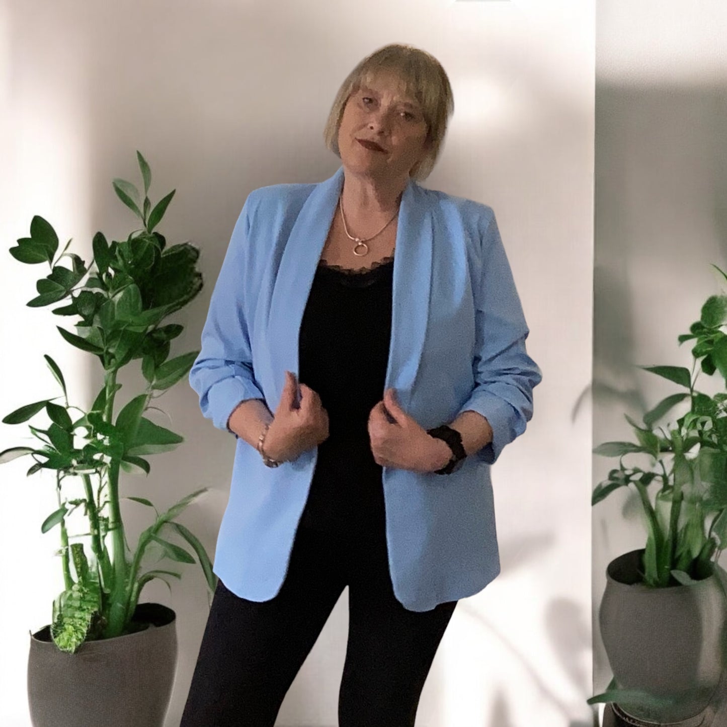 Trudy Italian Ruched Sleeve Blazer