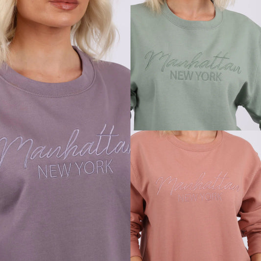 Manhattan New York Embroidered Sweatshirt