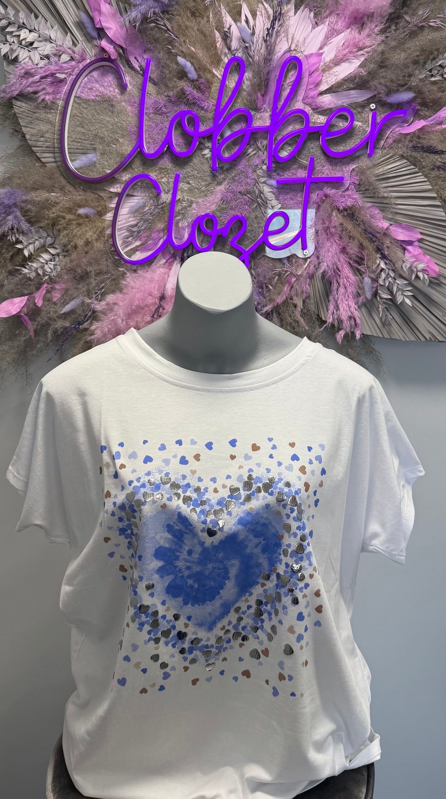 Tye Dye Heart Cotton T-Shirt Top
