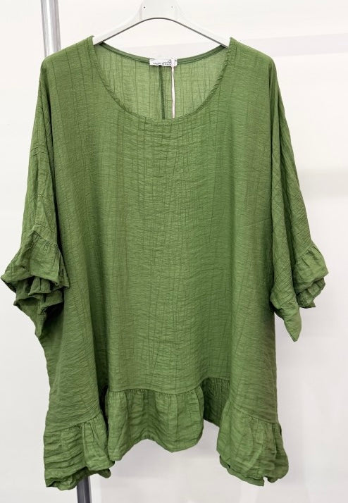 Plus Size Frill Hem Top