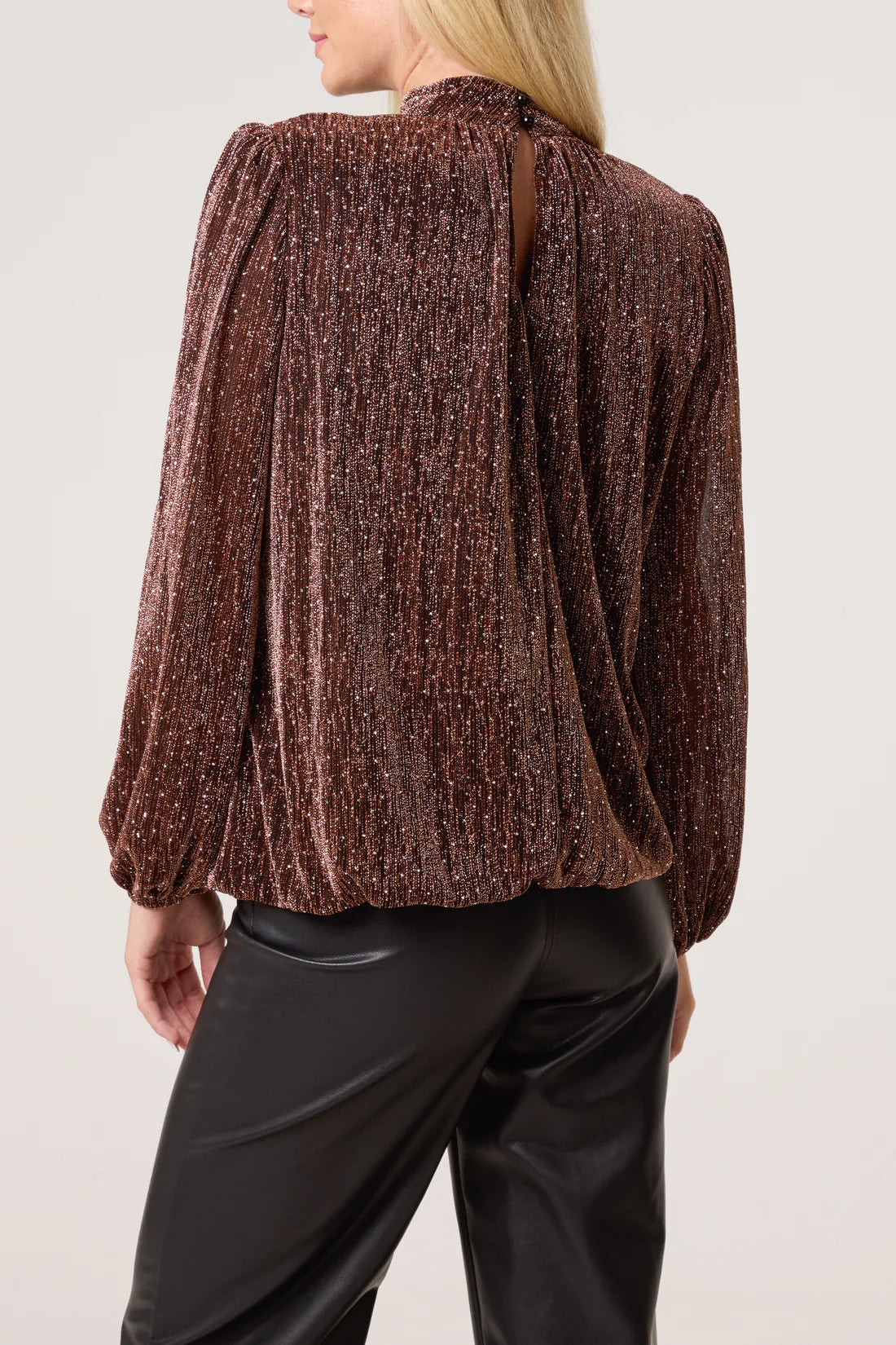 Diamante Shoulder Pad Puffball Top