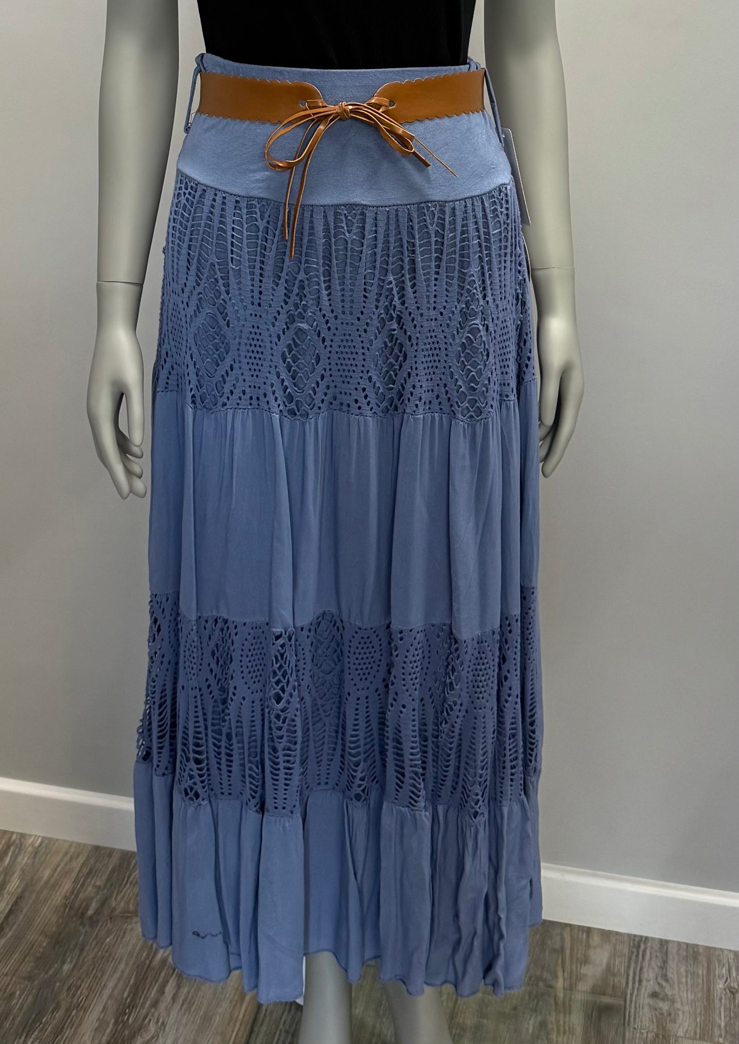Esmeralda Gypsy Tiered Crochet Maxi Skirt