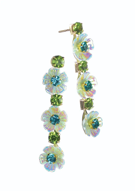 Flower Garland Drops - Blue/Moss
