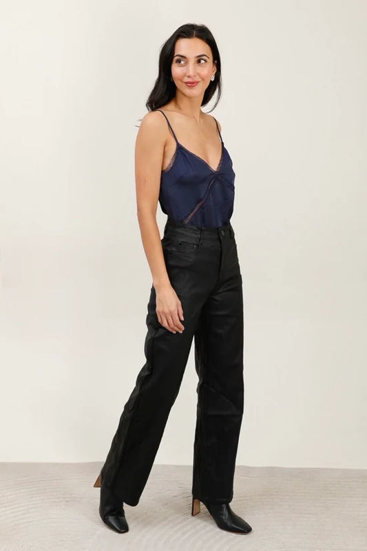 G Smack Wide Leg Stretchy PU Jeans