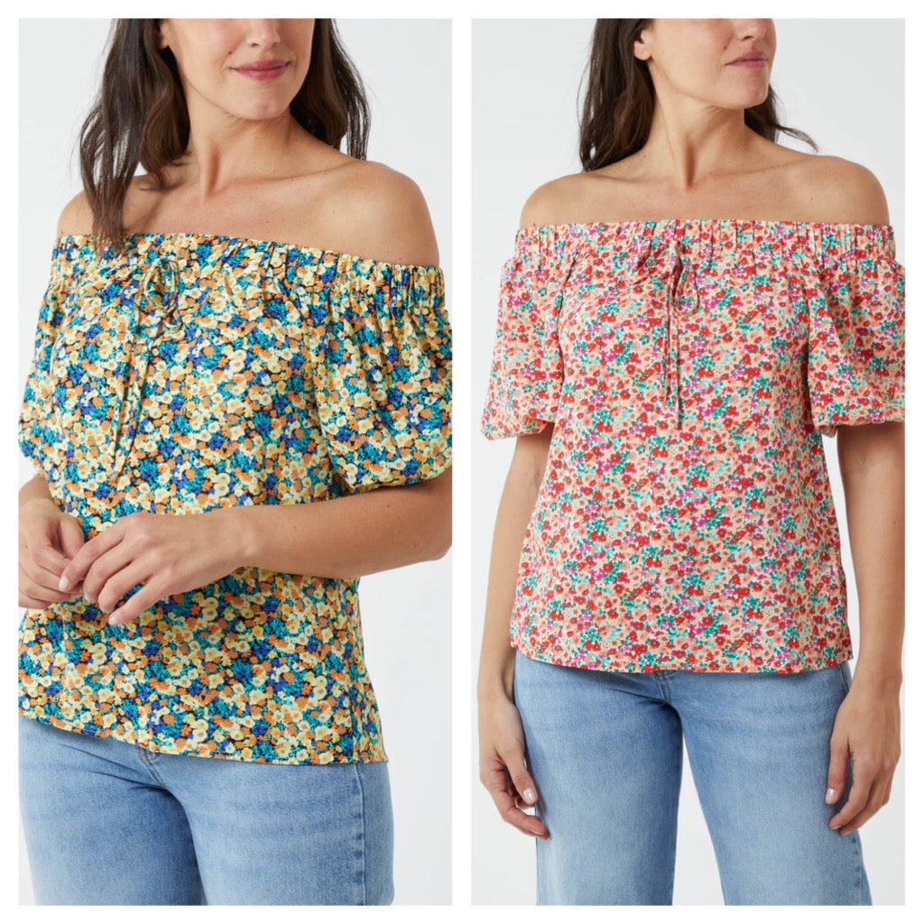 Debbie Ditsy Floral Bardot Top