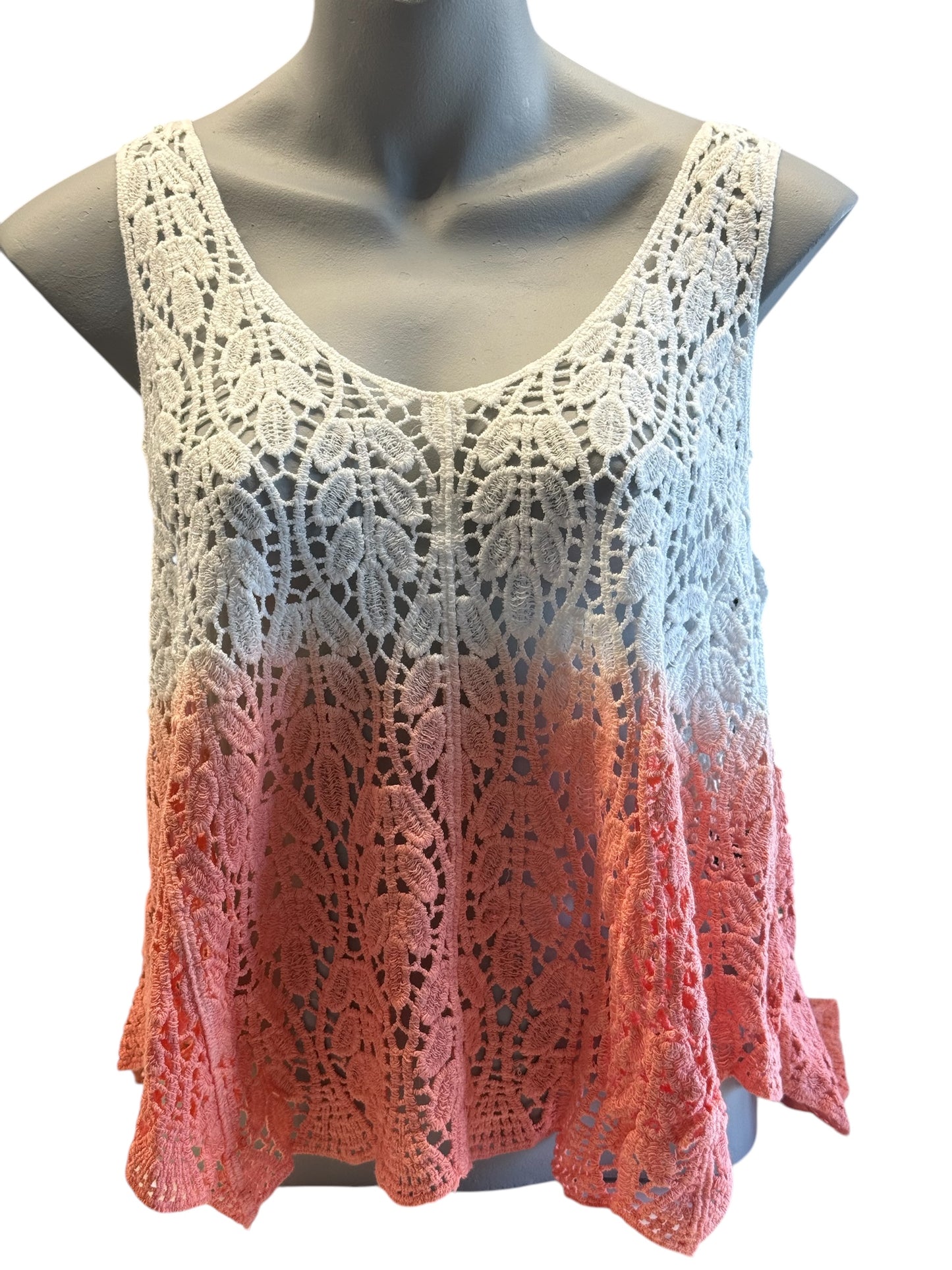 Harper Dip Dye Sleeveless Floral Crochet Top