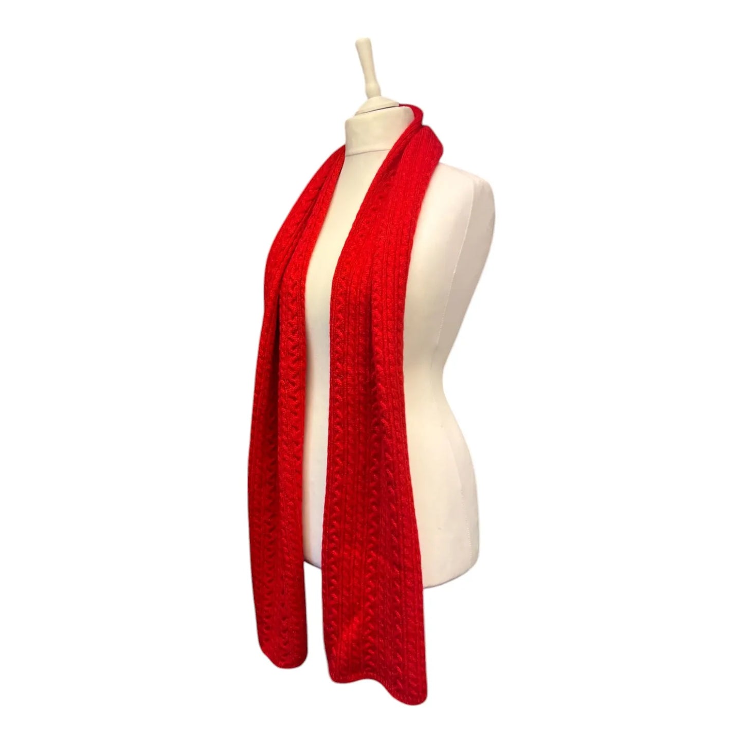 Jess & Lou Red Cable Knit Scarf