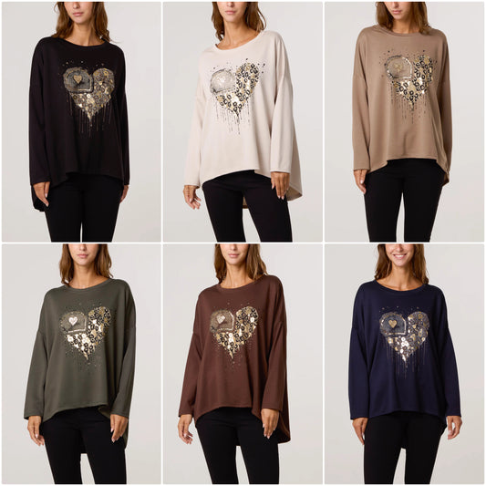 Foil Animal Heart Soft Touch Sweatshirt