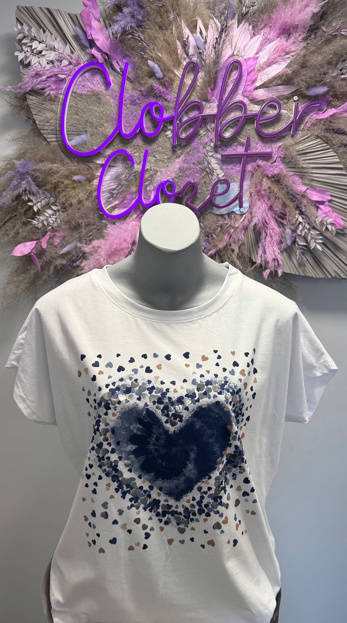 Tye Dye Heart Cotton T-Shirt Top