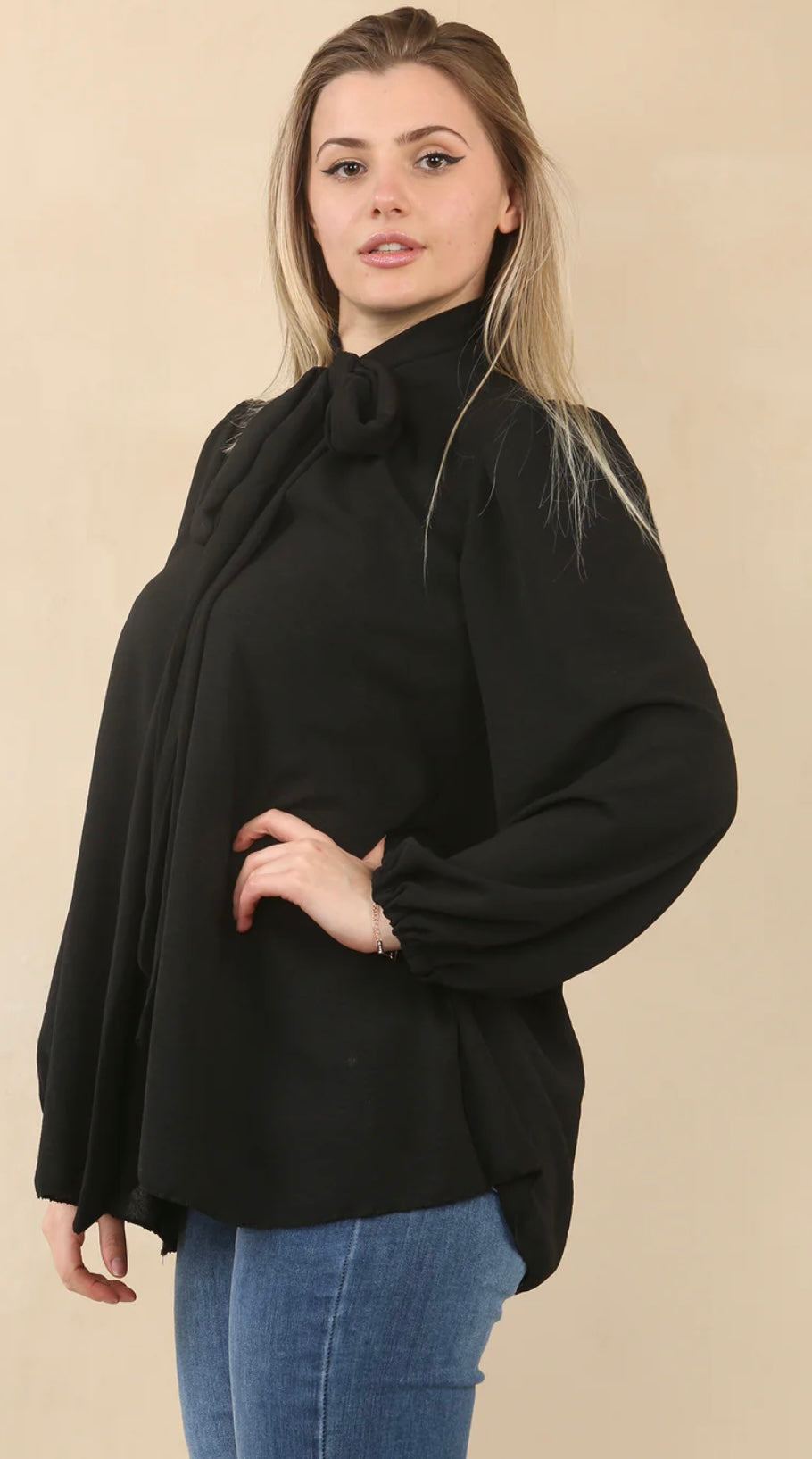 The Amy Bow Tie Neck Blouse