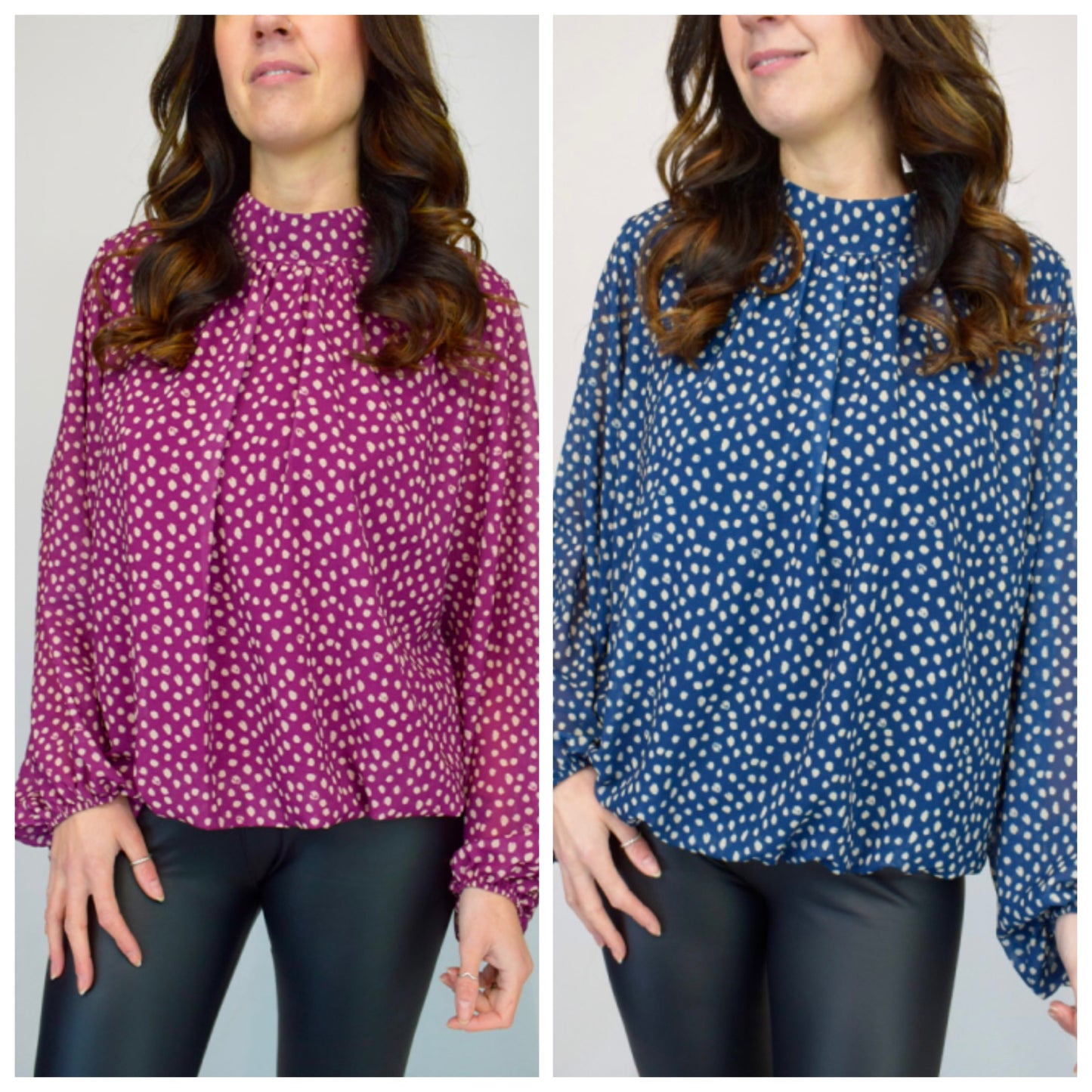 Isadora - Pebble Spot Italian Volume Sleeve Top