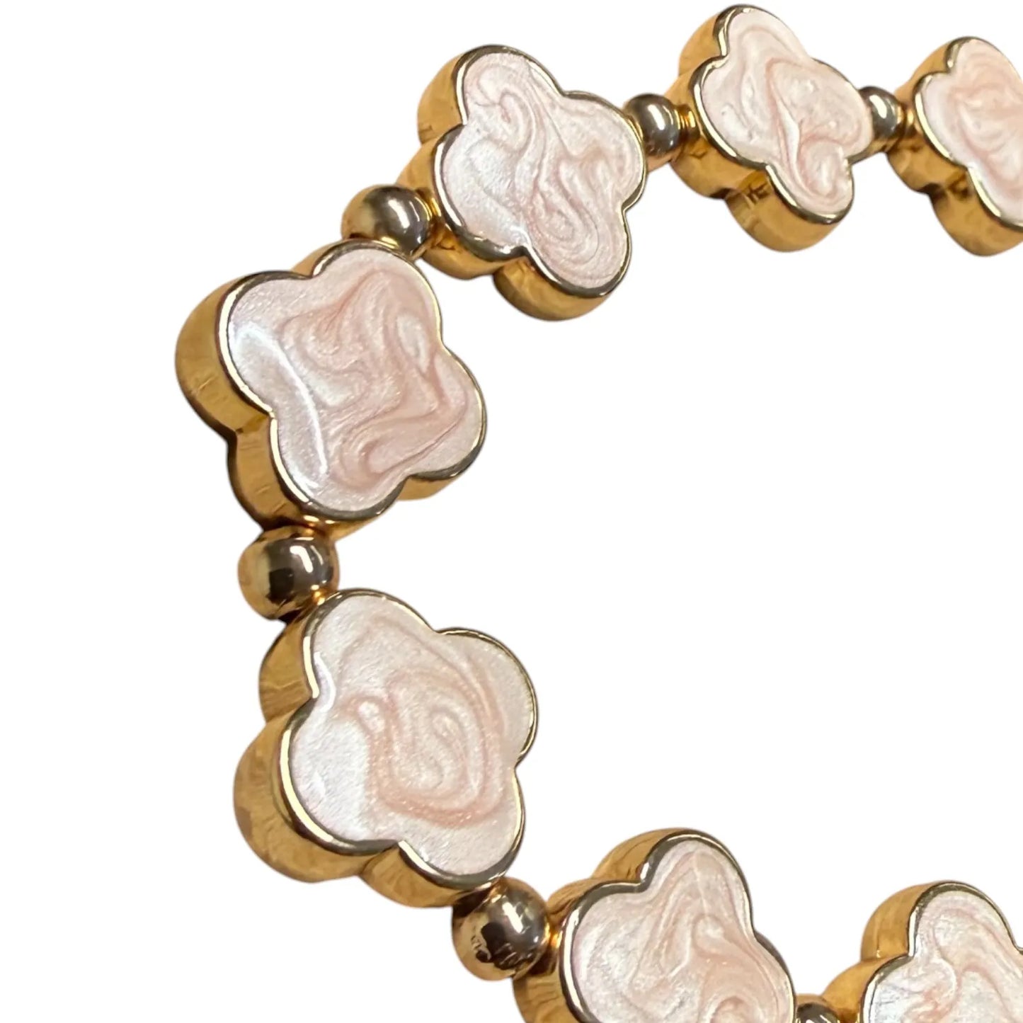 Jess & Lou Pink Clover Pearlescent Bracelet
