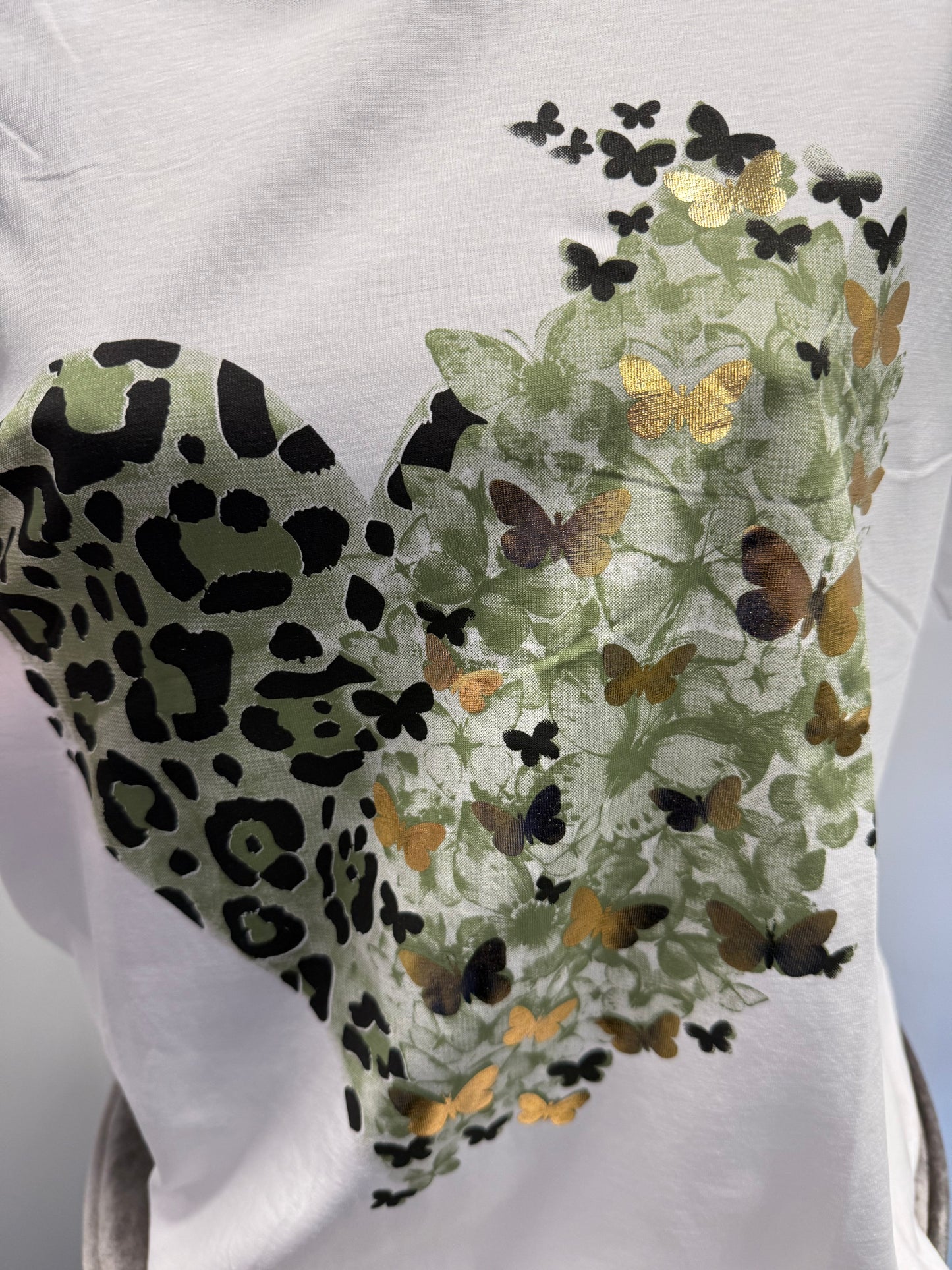 Leopard Butterfly Cotton T-Shirt Top