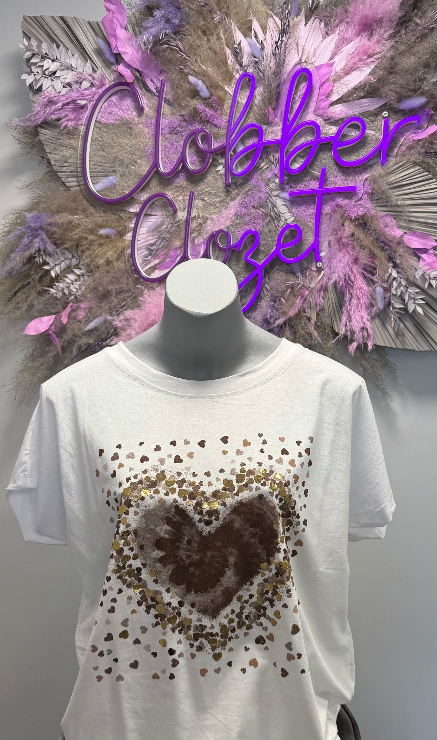 Tye Dye Heart Cotton T-Shirt Top