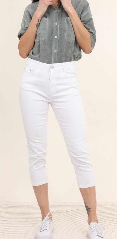 G-Smack White Stretch 3/4 Length Trousers