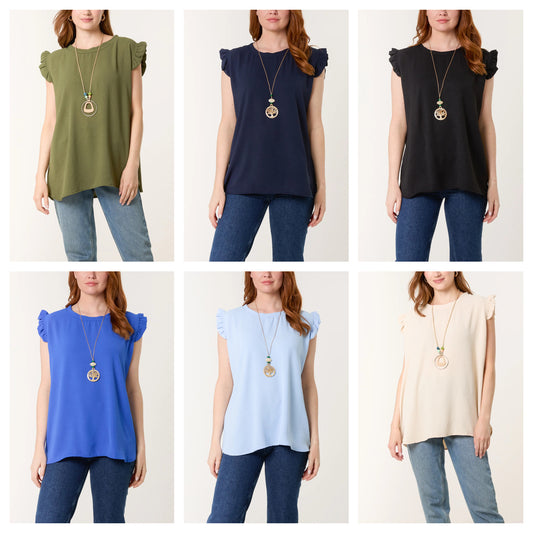 Necklace Frill Sleeve Top