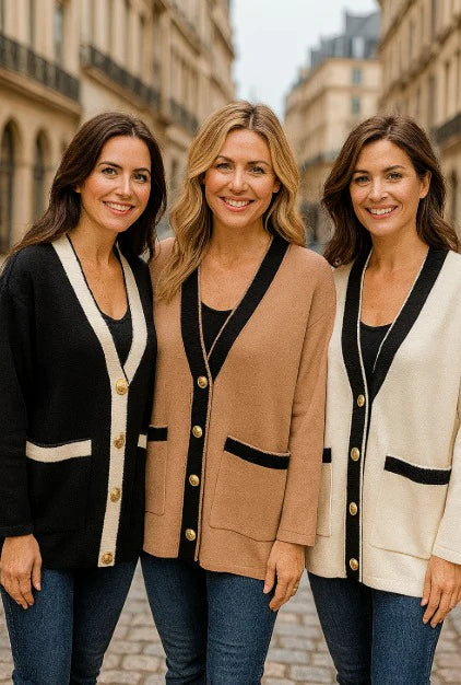 Black Gold Button Coatigan