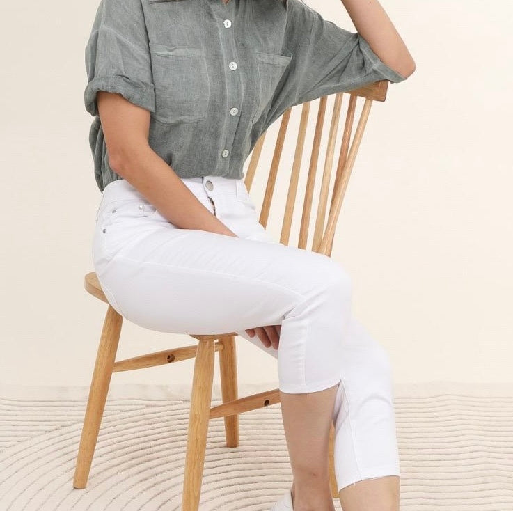 G-Smack White Stretch 3/4 Length Trousers