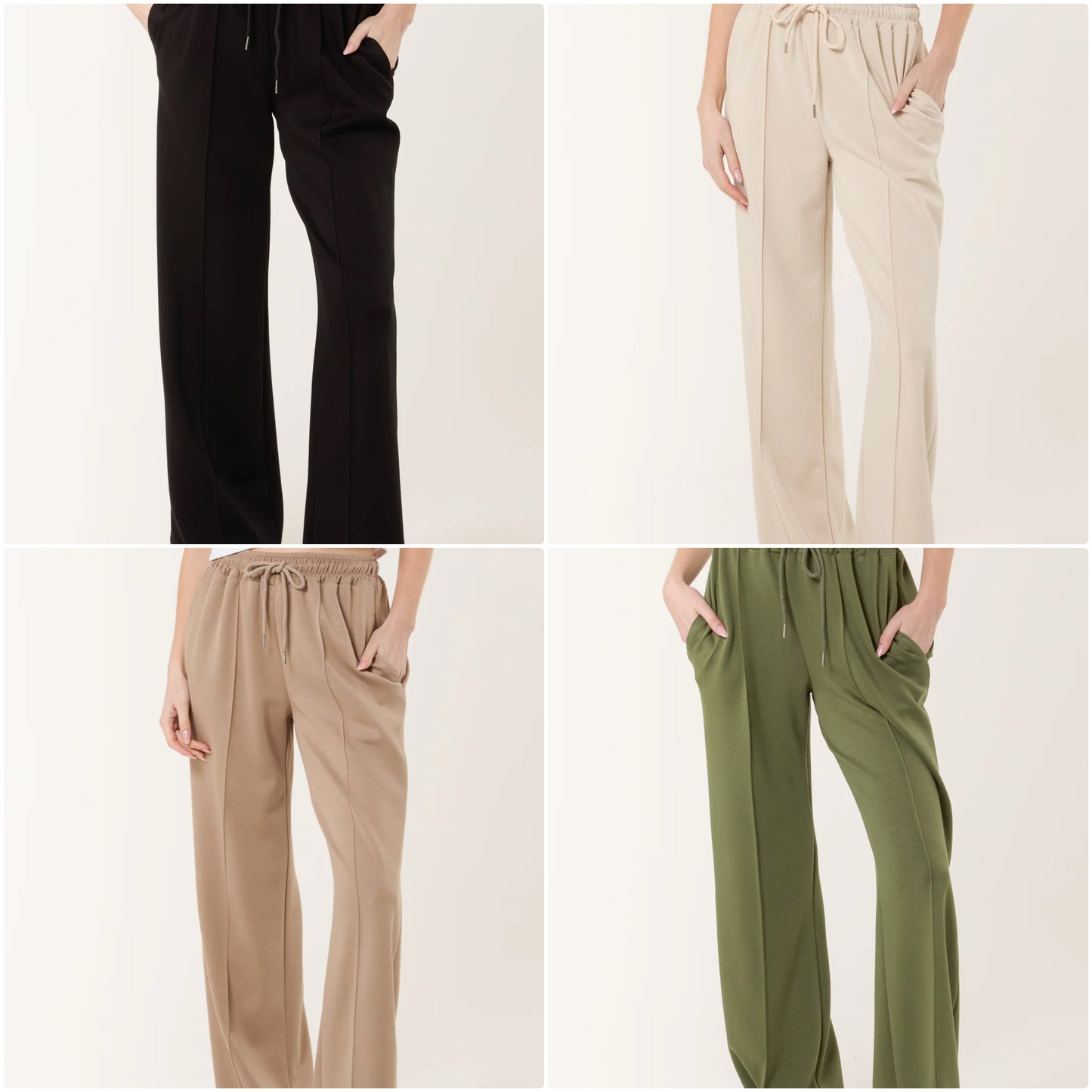 Drawstring Crease Front Sweat Trousers
