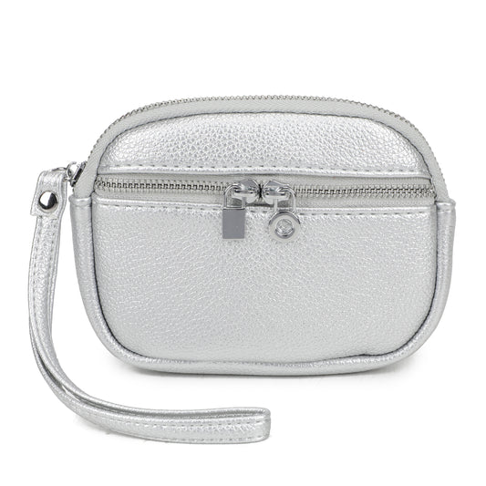 Silver Wristlet Purse
