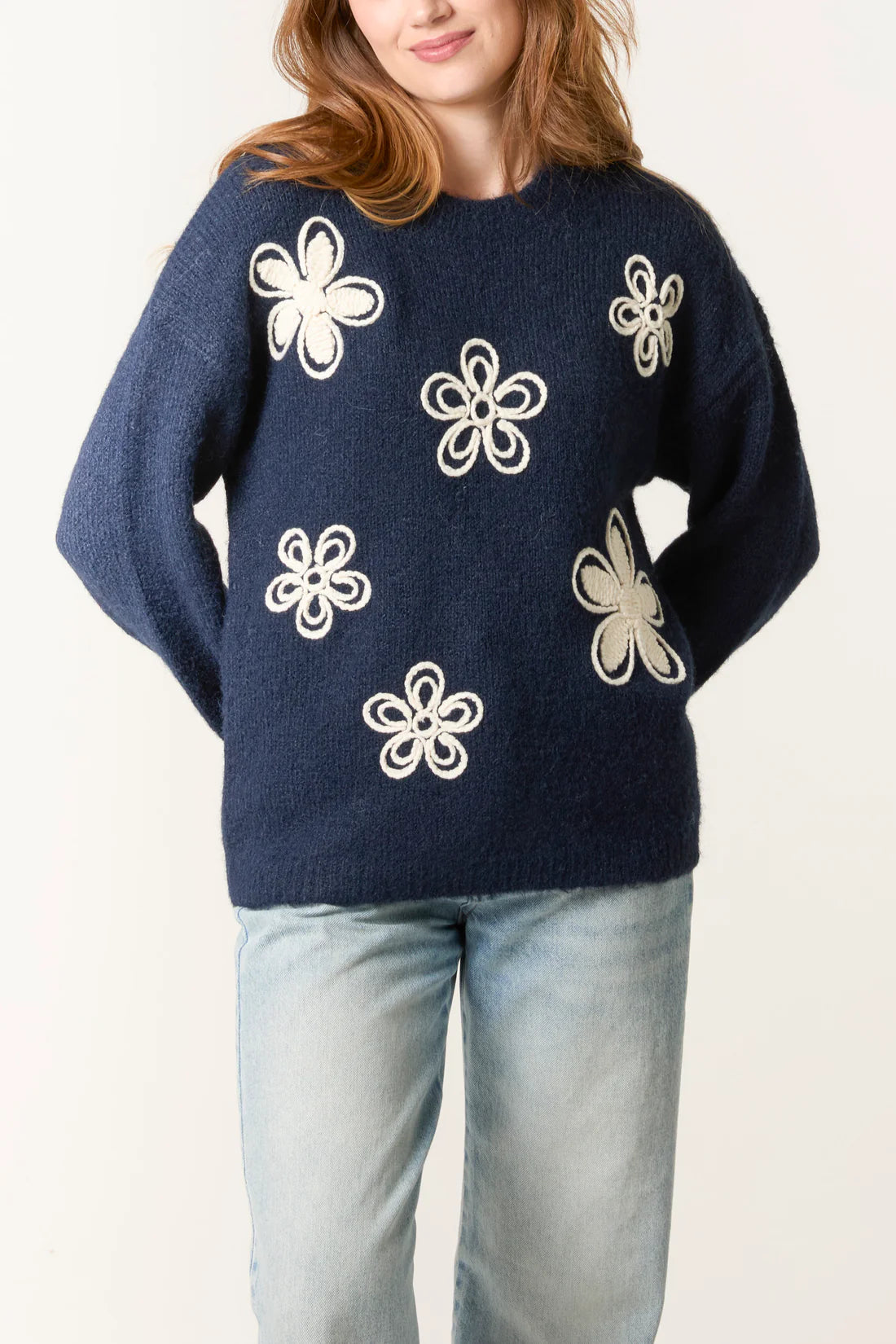 Embroidery Flowers Knit Jumper
