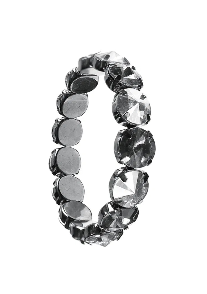 Glam Rock Chic Elas - Gun Metal / Black Diamante