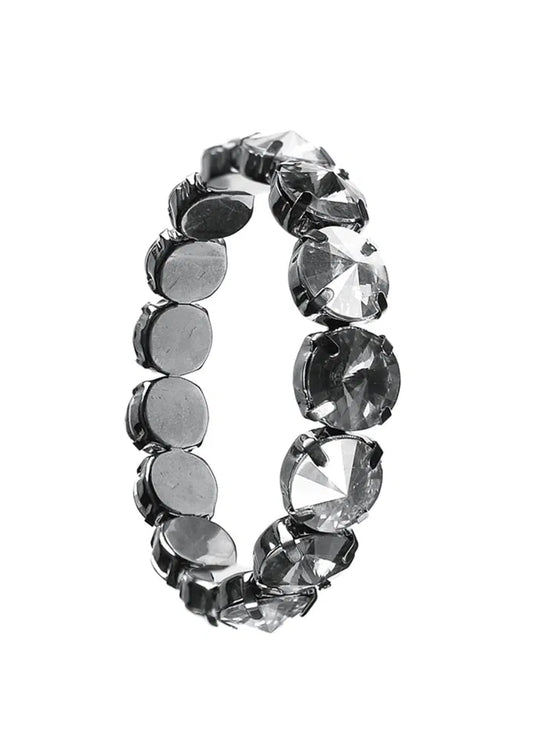 Glam Rock Chic Elas - Gun Metal / Black Diamante