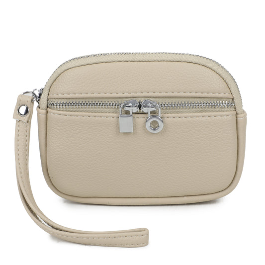 Beige Wristlet Purse