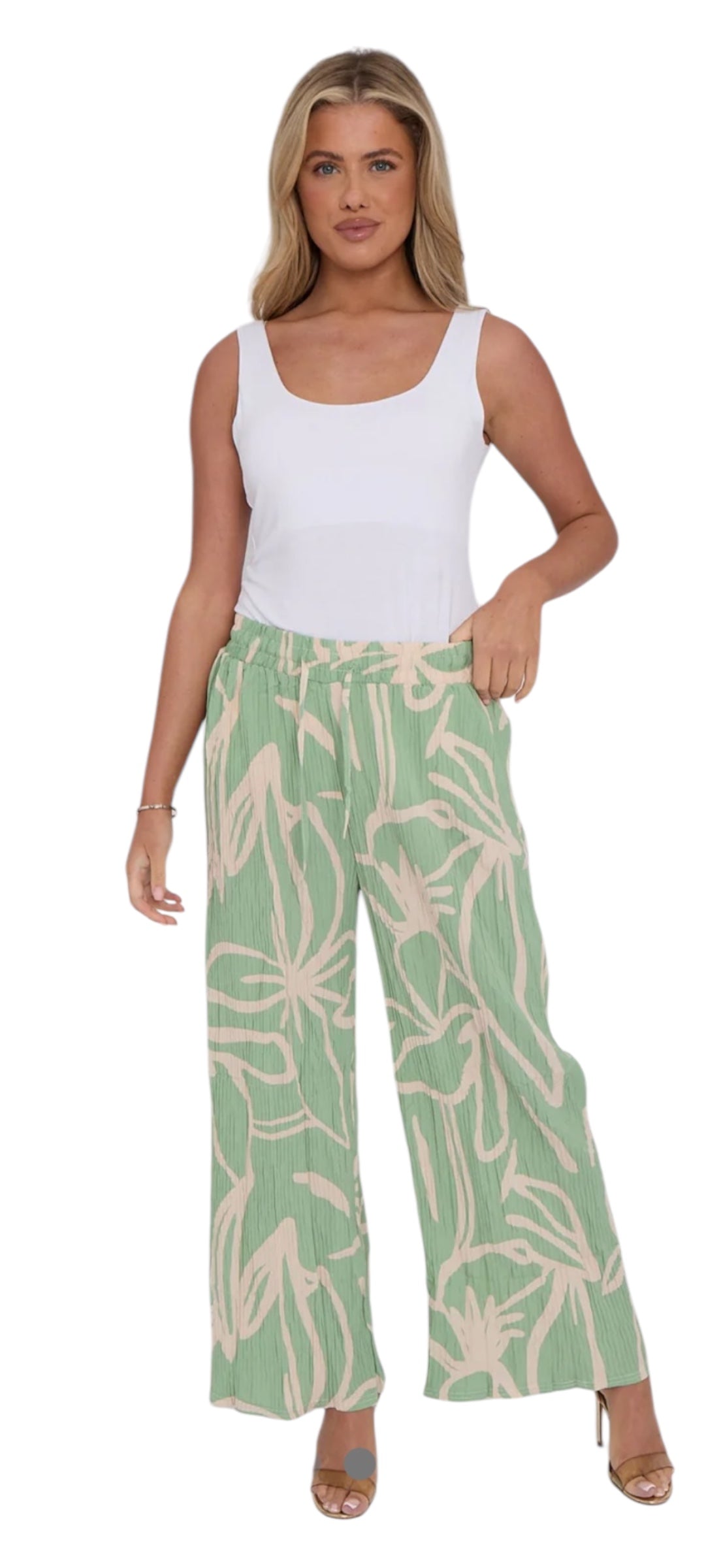 PLEATED PRINT TROUSER