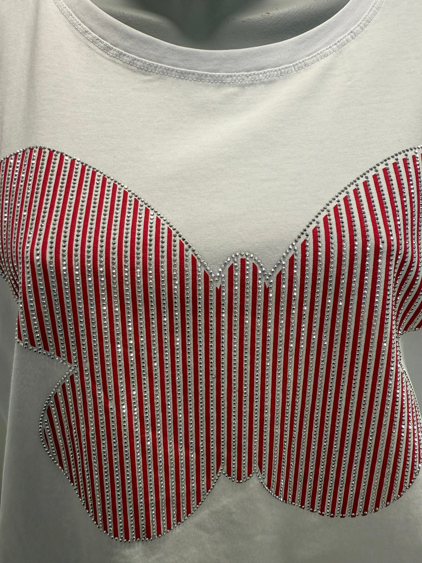 Bria - Diamante Butterfly Cotton Italian T-Shirt