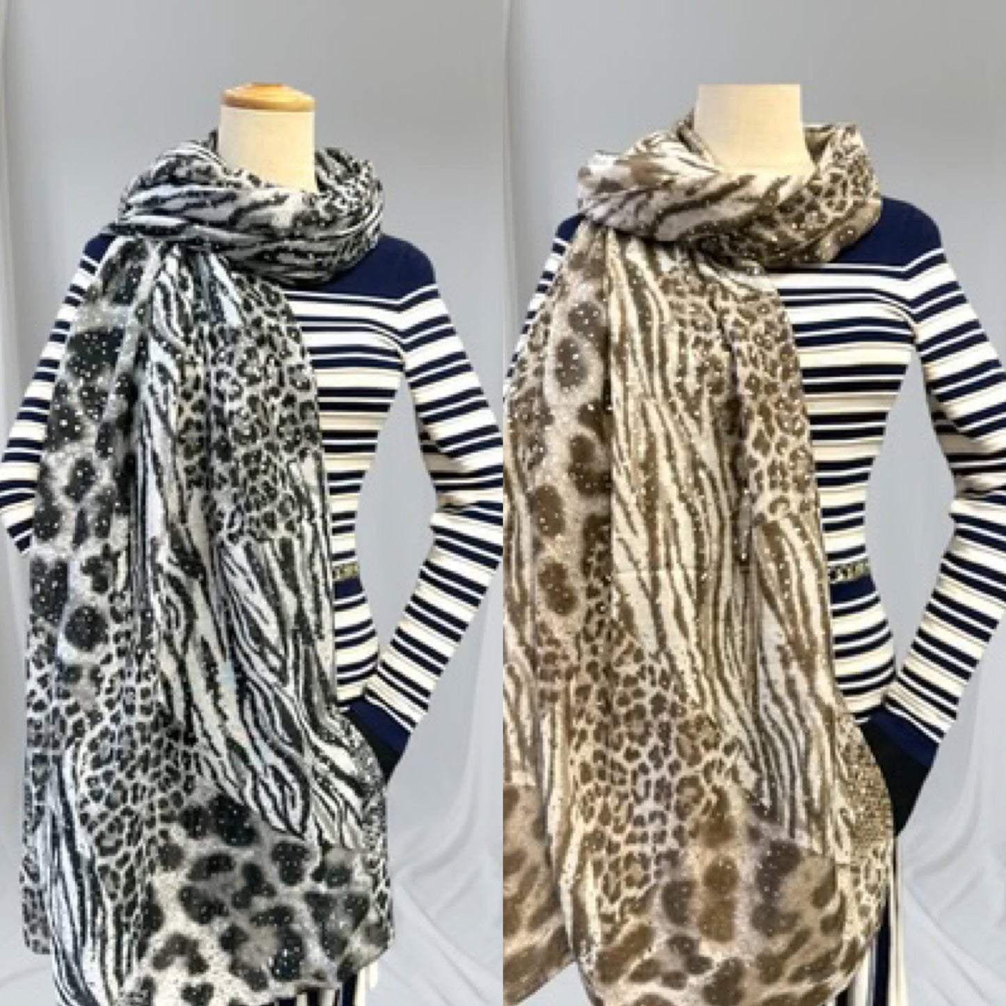 Glitter Leopard Print Scarf