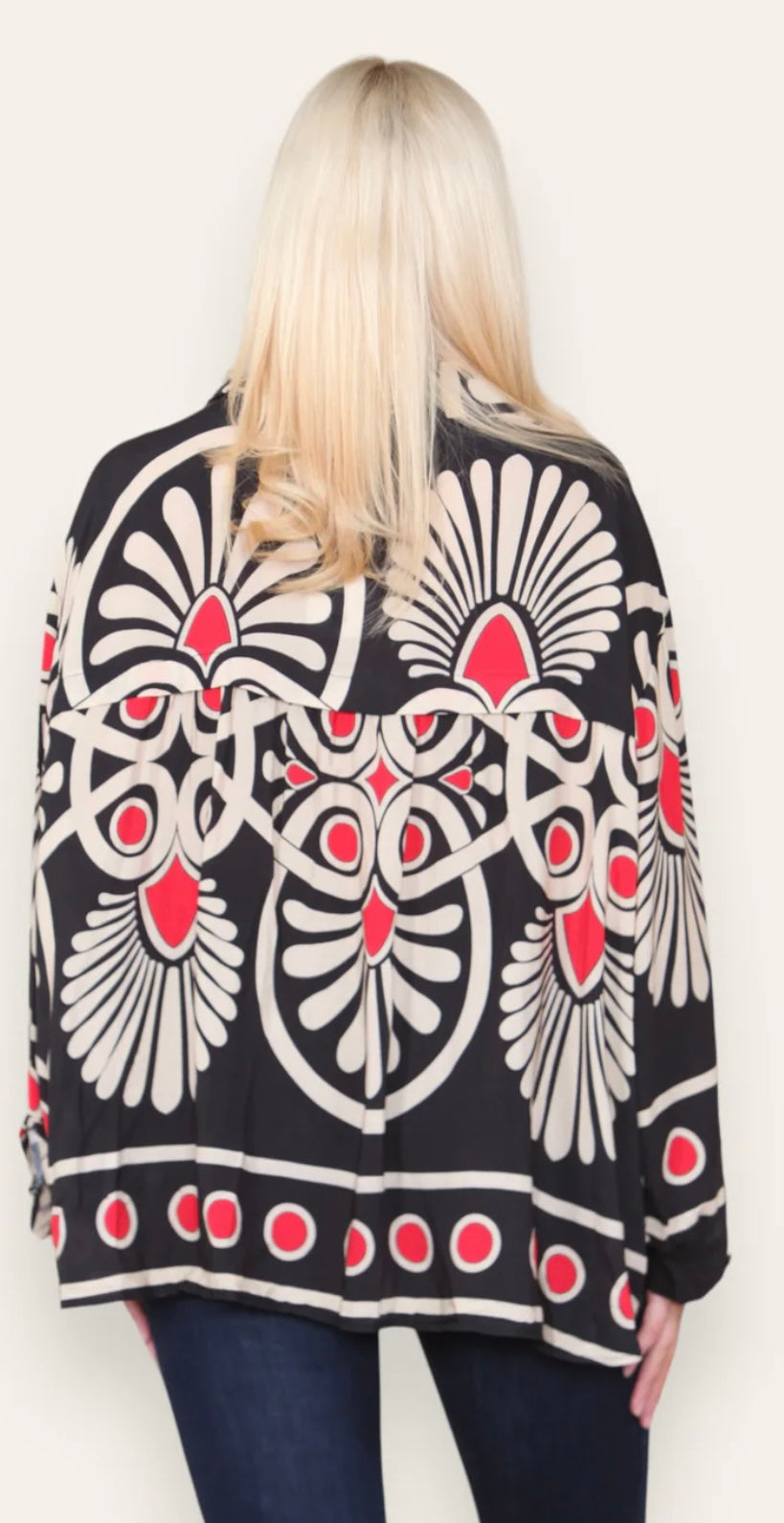 Lana - Italian Patterned Oversized Shirt