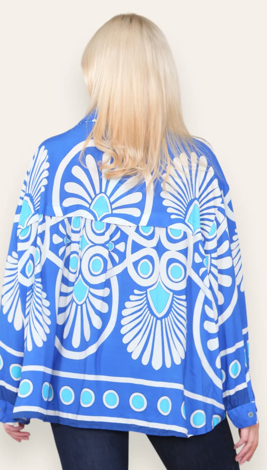 Lana - Italian Patterned Oversized Shirt