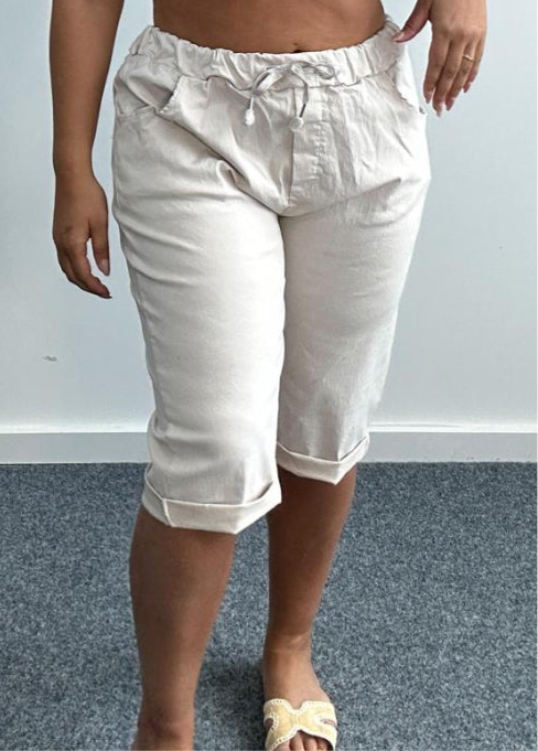 Plus Size Lightweight Shorts Drawstring Waist with Pockets