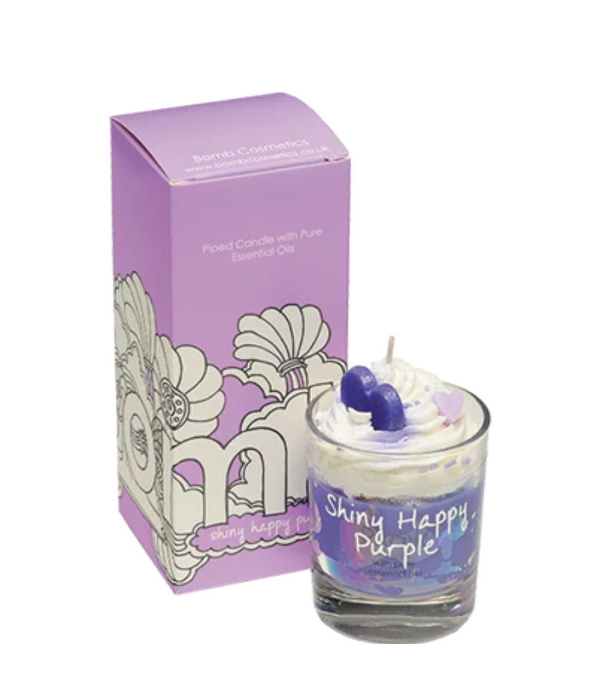 Shiny Happy Purple Piped Candle