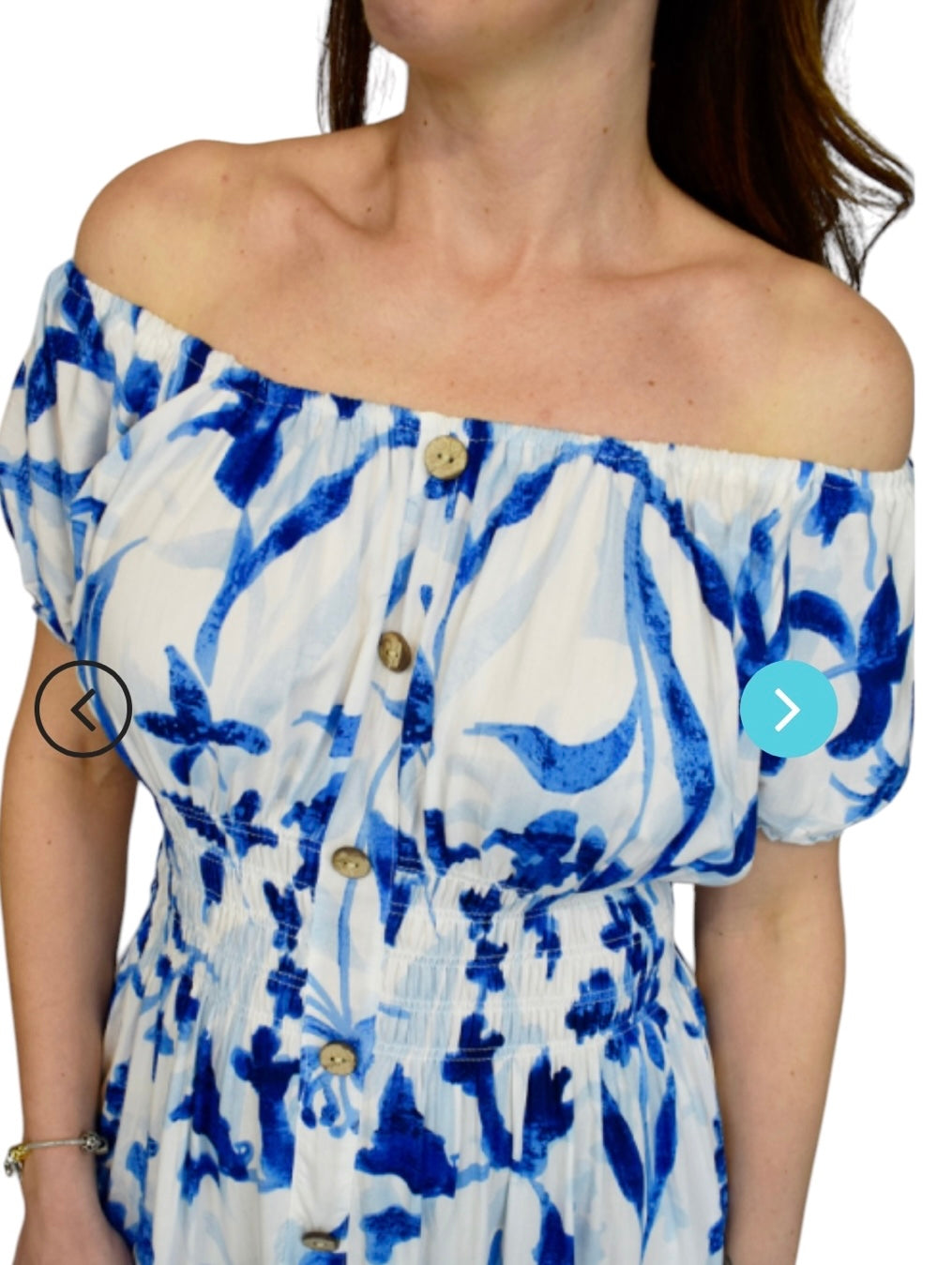 Vivienne Coloured Petal Print Button Front Maxi
Dress