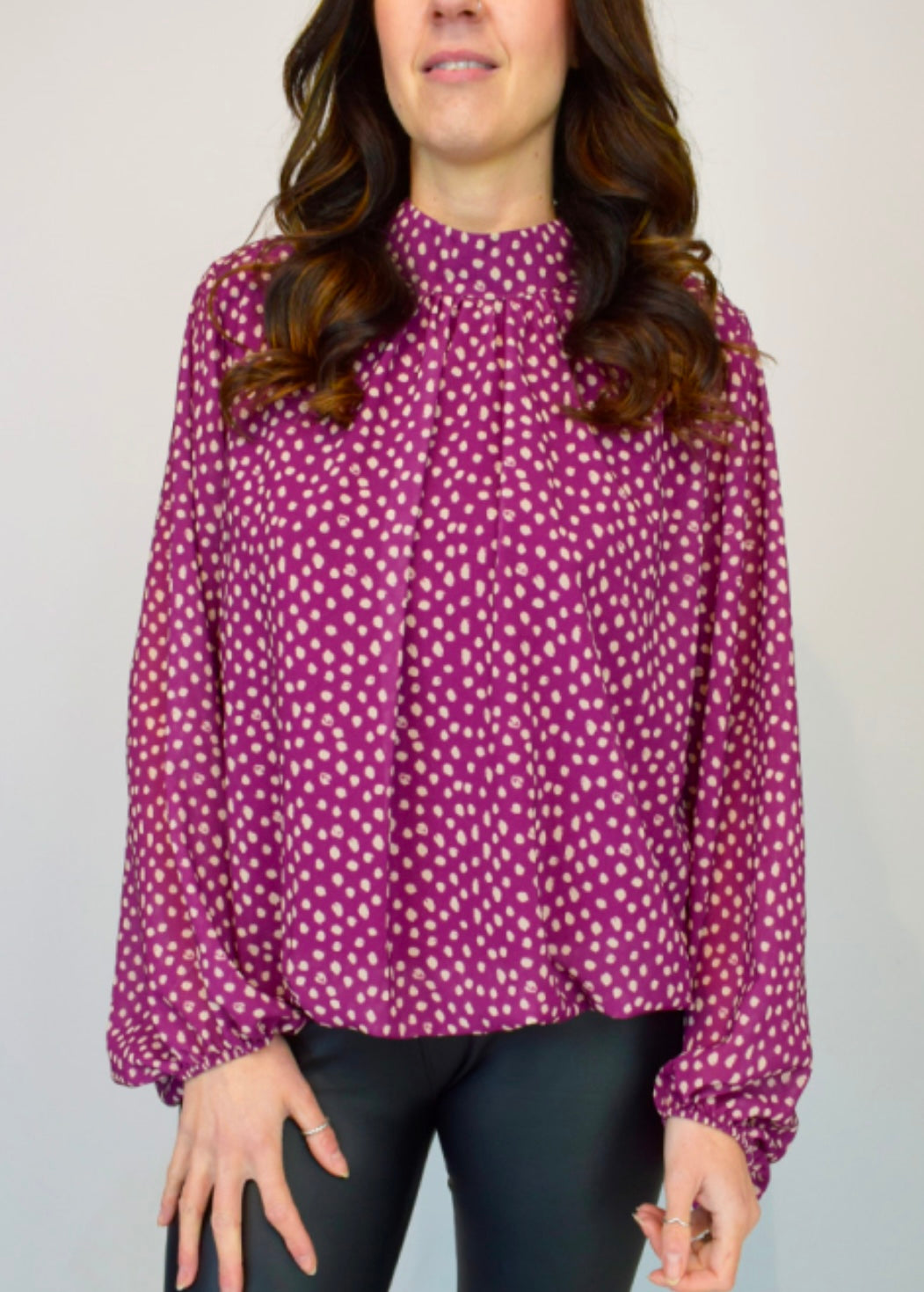 Isadora - Pebble Spot Italian Volume Sleeve Top