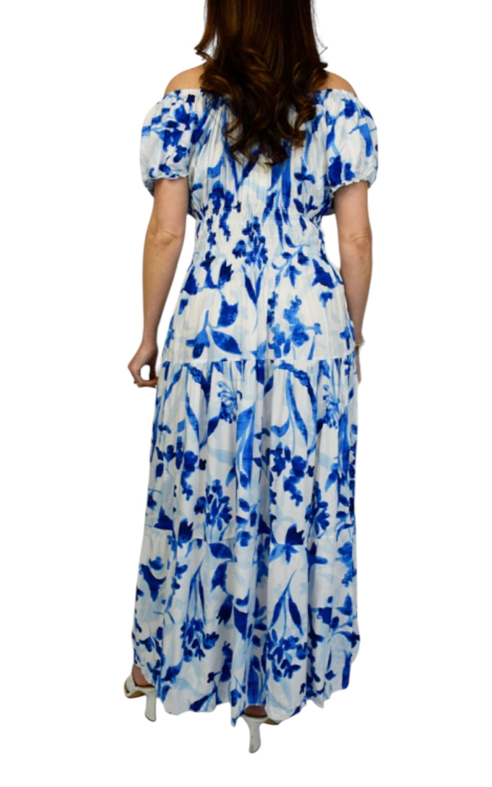 Vivienne Coloured Petal Print Button Front Maxi
Dress