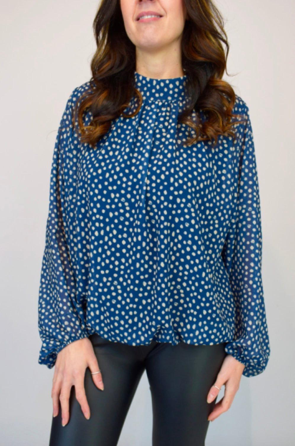 Isadora - Pebble Spot Italian Volume Sleeve Top