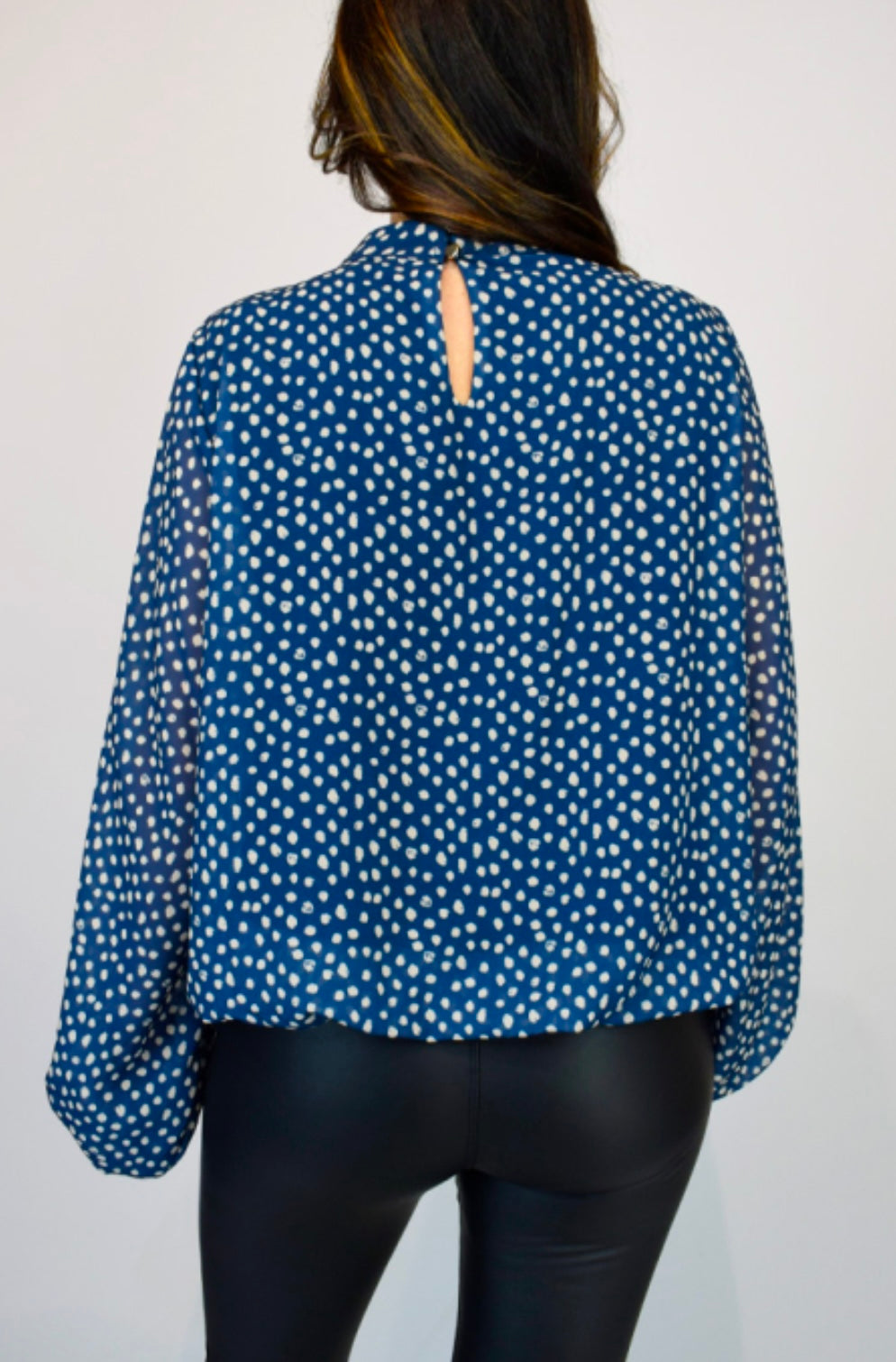 Isadora - Pebble Spot Italian Volume Sleeve Top